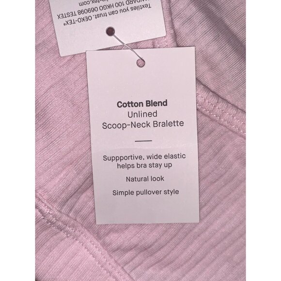 Auden Womens Pink Ribbed Scoop Neck Bralette Seamless Stretch Sports Bra Size XS - Picture 9 of 11